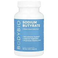 BodyBio, Sodium Butyrate, 100 Non-GMO Capsules