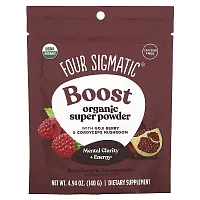 Four Sigmatic, Boost, Organic Super Powder, Caffeine Free, Raspberry &amp; Pomegranate, 4.94 oz (140 g)