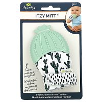 itzy ritzy, Itzy Mitt, пищевой силиконовый прорезыватель для зубов, от 3 месяцев, кактус, 1 прорезыватель для зубов