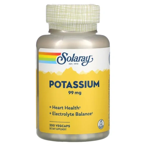 Solaray, Potassium, 99 mg, 200 VegCaps