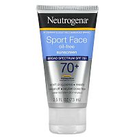 Neutrogena, Солнцезащитное средство для лица Sport Face без масла, SPF 70+, 73 мл (2,5 жидк. Унции)