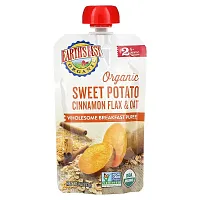 Earth&#x27;s Best, Organic Wholesome Breakfast Puree, 6+ Months, Sweet Potato Cinnamon Flax &amp; Oat, 4 oz (113 g)