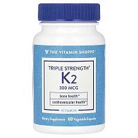 The Vitamin Shoppe, Triple Strength Vitamin K2, 300 mcg, 60 Vegetable Capsules