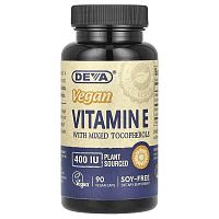 Deva, Vegan Vitamin E with Mixed Tocopherols, 400 IU, 90 Vegan Caps