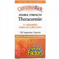 Natural Factors, Препарат CurcuminRich, Double Strength Theracurmin, 120 вегетарианских капсул