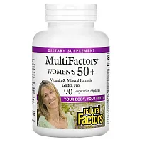 Natural Factors, MultiFactors, Women&#x27;s 50+, 90 Vegetarian Capsules