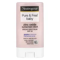 Neutrogena, Pure &amp; Free Baby, Zinc Oxide Sunscreen Stick, SPF50, Fragrance Free, 0.47 oz (13 g)