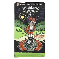 Bones Coffee Company, Highland Grog, Butterscotch &amp; Caramel, Whole Bean, Medium Roast, 12 oz (340 g)