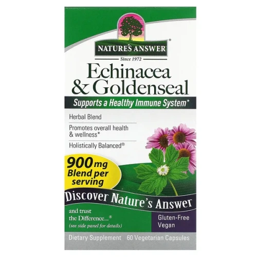 Nature&#x27;s Answer, Echinacea &amp; Goldenseal, 60 Vegetarian Capsules