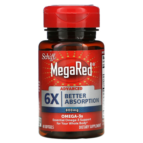 Schiff, MegaRed, Advanced Omega-3, 800 мг, 40 мягких таблеток фото 3