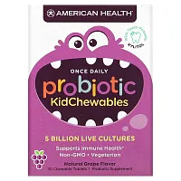 American Health, Probiotic KidChewables, Natural Grape, 5 Billion Live Culture, 30 Chewable Tablets