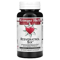 Kroeger Herb Co, Resveratrol Six, 60 Vegetarian Capsules