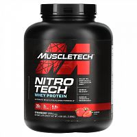 MuscleTech, серия Performance, Nitro Tech, основной источник сывороточных пептидов и изолятов, клубничный вкус, 1,81 кг (4 фунта)