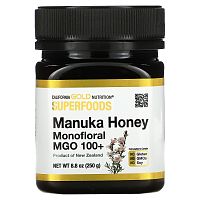 California Gold Nutrition, SUPERFOODS, монофлорный мед манука, MGO 100+, 250 г (8,8 унции)