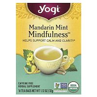 Yogi Tea, Mandarin Mint Mindfulness, Caffeine Free, 16 Tea Bags, 1.12 oz (32 g)