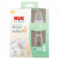 NUK, Simply Natural, детская бутылочка, для детей от 1 месяца, средняя, 2 бутылочки по 270 мл (9 унций)