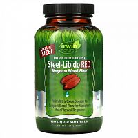 Irwin Naturals, Steel-Libido Red, усиленный кровоток, 150 мягких желатиновых капсул с жидкостью