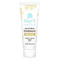 Carlson, Key-E Hand &amp; Body Ointment, Unscented, 13,400 mg (20,000 IU), 4 oz (113 g)