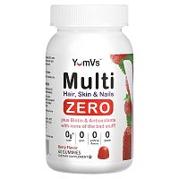 YumV's, Multi, Hair, Skin & Nails Zero, Berry, 60 Gummies