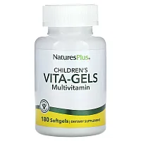 NaturesPlus, Children&#x27;s Vita-Gels Multivitamin, Orange, 180 Softgels