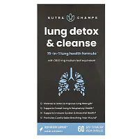 NutraChamps, Lung Detox &amp; Cleanse, 60 Easy-To-Swallow Vegan Capsules