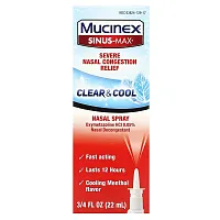 Mucinex, Sinus-Max, Severe Nasal Congestion Relief, Clear &amp; Cool, 0.75 fl oz (22 ml)