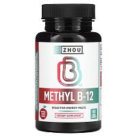 Zhou Nutrition, Methyl B-12, натуральная вишня, 60 микроладсов