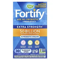 Nature&#x27;s Way, Fortify, Ages 50+ Probiotic + Prebiotics, Extra Strength , 50 Billion, 30 Delayed-Release Capsules