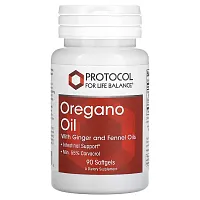 Protocol for Life Balance, Oregano Oil with Ginger and Fennel Oils, 90 Softgels