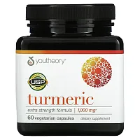 Youtheory, Turmeric, Extra Strength Formula, 1,000 mg, 60 Vegetarian Capsules (500 mg per Capsule)