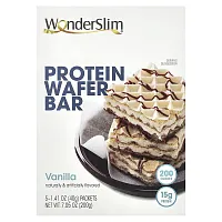 WonderSlim, Protein Wafer Bar, Vanilla, 5 Packets, 1.41 oz (40 g) Each