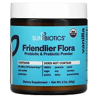 Sunbiotics, Friendlier Flora Probiotic &amp; Prebiotic Powder, Vanilla, 2 oz (56 g)