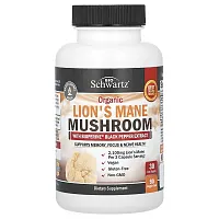 BioSchwartz, Organic Lion&#x27;s Mane Mushroom with Bioperine Black Pepper Extract, 90 Veggie Caps