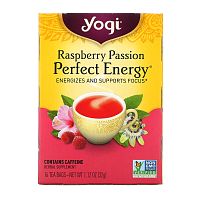 Yogi Tea, Perfect Energy, малиновая страсть, 16 чайных пакетиков, 32 г (1,12 унции)