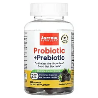 Jarrow Formulas, Probiotic + Prebiotic, Blackberry, 2 Billion, 50 Gummies