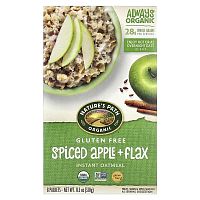 Nature&#x27;s Path, Organic Gluten Free Instant Oatmeal, Spiced Apple + Flax, 8 Packets, 11.3 oz (320 g)