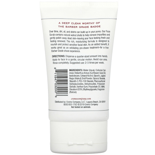 Cremo, Exfoliating Face Scrub, 4 fl oz (118 ml) фото 2