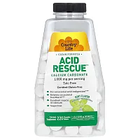 Country Life, Acid Rescue, Calcium Carbonate, Mint, 1,000 mg, 220 Chewable Tablets (500 mg per Tablet)