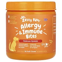 Zesty Paws, Aller-Immune Bites for Dogs, All Ages, Lamb, 90 Soft Chews, 11.1 oz (315 g)