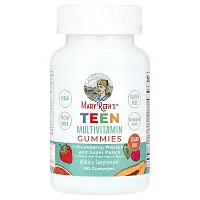 MaryRuth&#x27;s, Teen Multivitamin Gummies, Sugar Free, Strawberry, Papaya and Super Punch, 60 Gummies