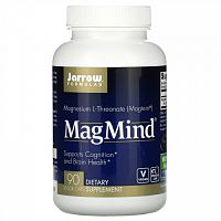 Jarrow Formulas, MagMind, магний, 90 вегетарианских капсул