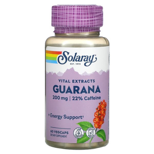 Solaray, Guarana, 200 mg, 60 Vegcaps