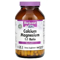 Bluebonnet Nutrition, Calcium Magnesium 1:1 Ratio, 180 Vegetable Capsules