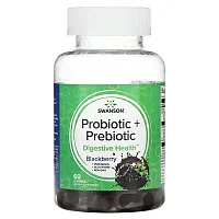 Swanson, Probiotic + Prebiotic, Blackberry, 60 Gummies