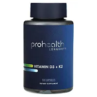 ProHealth Longevity, Vitamin D3 + K2, 90 Capsules