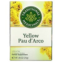 Traditional Medicinals, Yellow Pau d 'Arco, без кофеина, 16 чайных пакетиков, 24 г (0,85 унции)