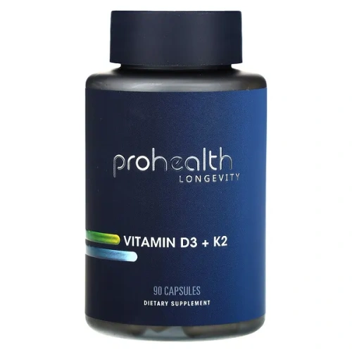 ProHealth Longevity, Vitamin D3 + K2, 90 Capsules