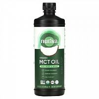 Nutiva, 100% Organic Coconut MCT Oil, Unflavored, 32 fl oz (946 ml)