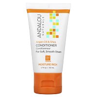 Andalou Naturals, кондиционер, аргановое масло и мало ши, 50 мл (1,7 жидк. унции)