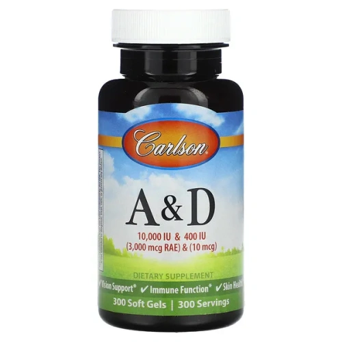 Carlson, Vitamin A &amp; D, 300 Soft Gels